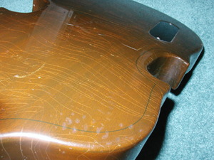Gibson EB1 body scratches